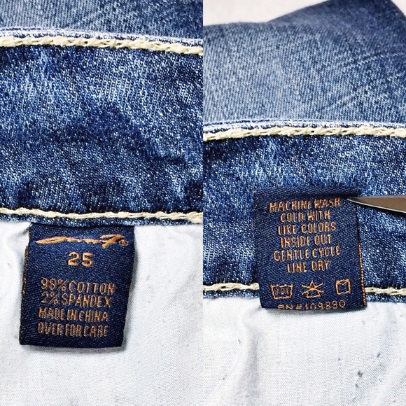 Seven7 Medium Wash Embroidered Pocket Blue Jeans - Picture 5 of 7